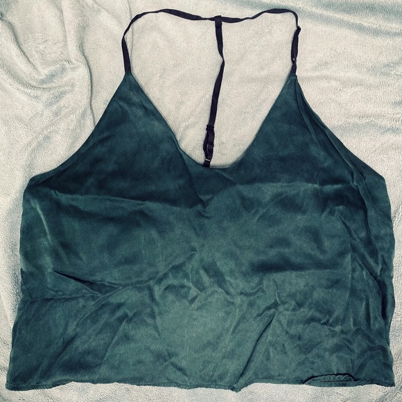 Lunya 100% Washable Silk T-Back Tank Cami Emerald Green Medium M - Picture 8 of 8
